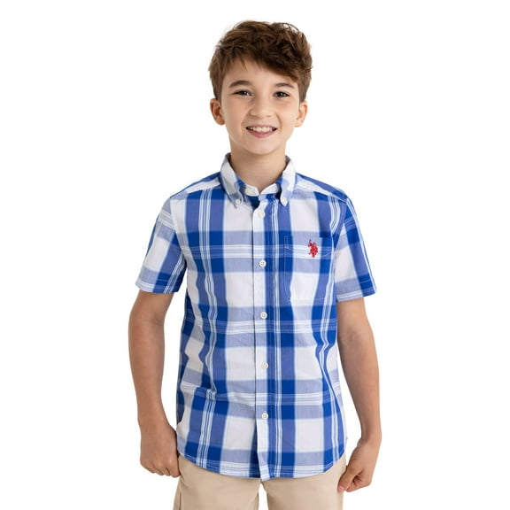 U.S. Polo Assn. Short Sleeve Button-Up Shirt for Boys, Sizes 4-18