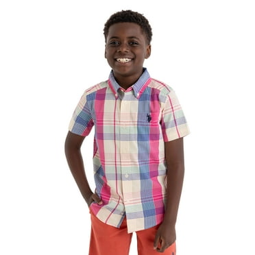 U.S. Polo Assn. Short Sleeve Button-Up Shirt for Boys, Sizes 4-18