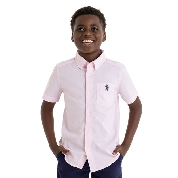 U.S. Polo Assn. Short Sleeve Button-Up Shirt for Boys, Sizes 4-18
