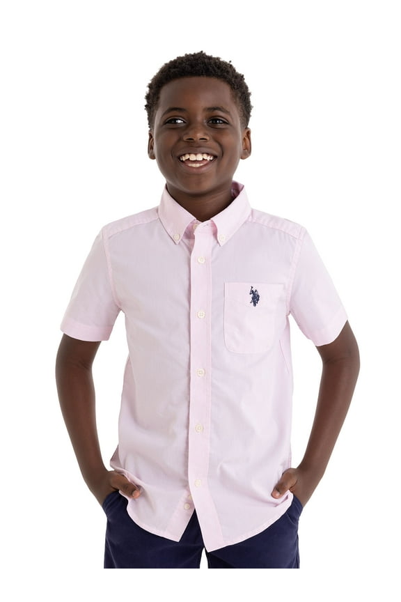 Short Sleeve Button-Up Shirt for Boys, Sizes 4-18