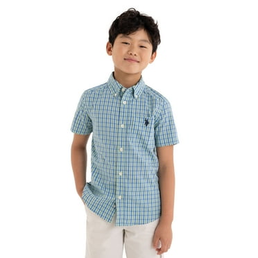 U.S. Polo Assn. Short Sleeve Button-Up Shirt for Boys, Sizes 4-18