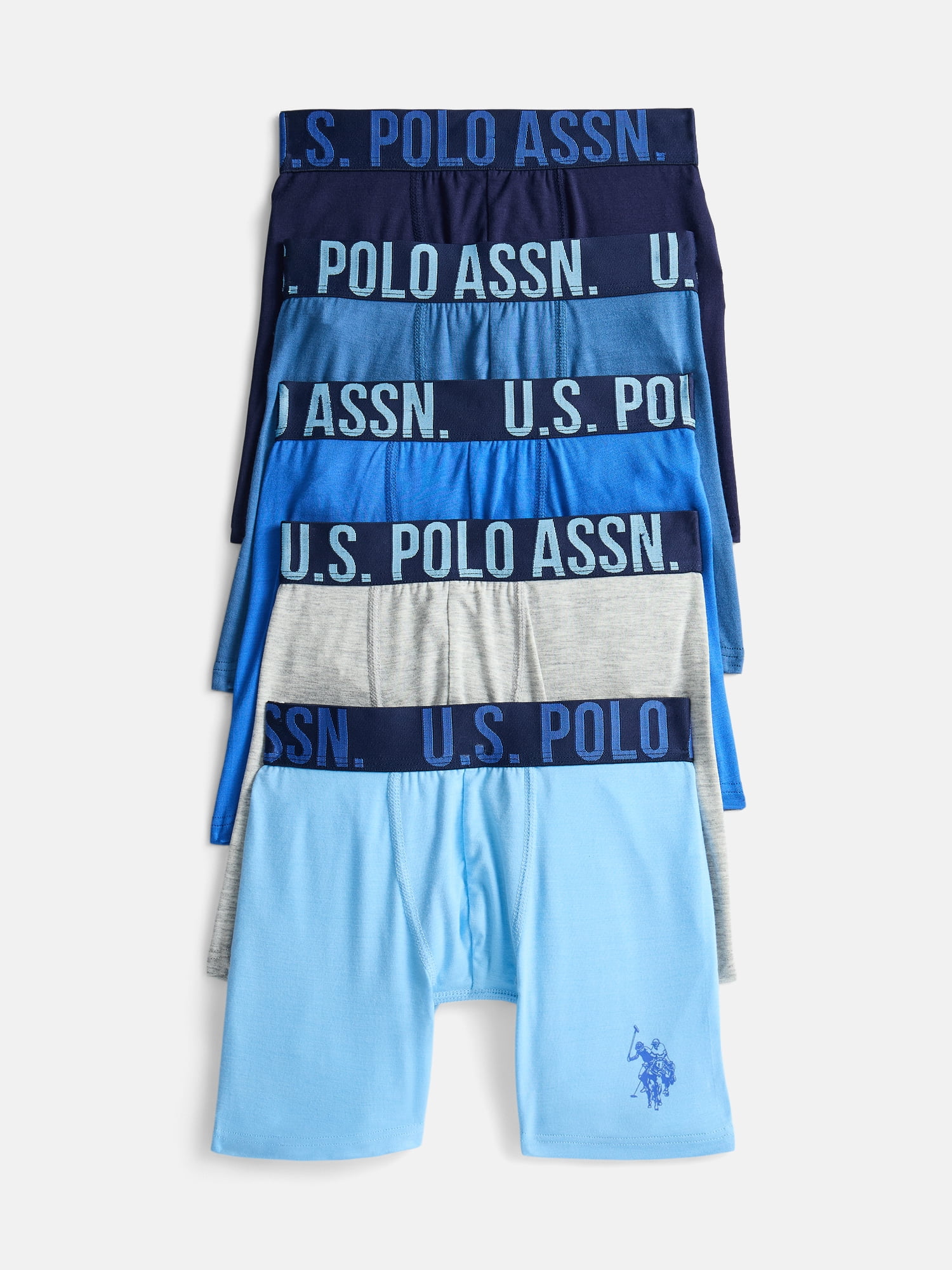 U.S. Polo Assn. Boys Boxer Briefs, 5 Pack, Sizes S-XXL
