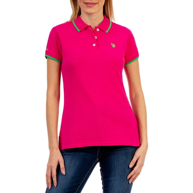 U.S. Polo Assn. Tipped Short Sleeve Polo Shirt Women's - Walmart.com