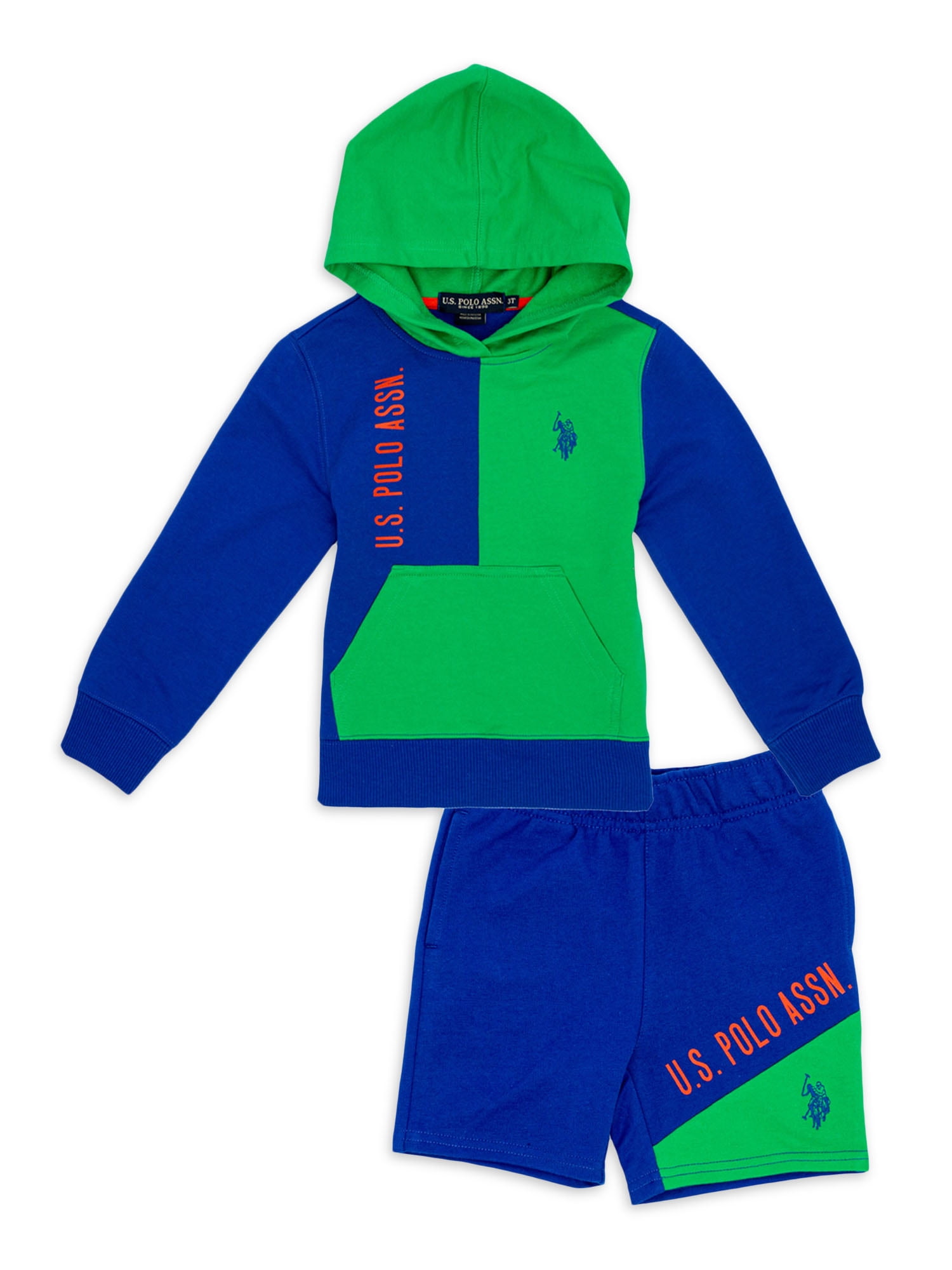 U.S. Polo Assn. Toddler Boy Colorblock Fleece Hoodie & Outfit Set, 2 ...