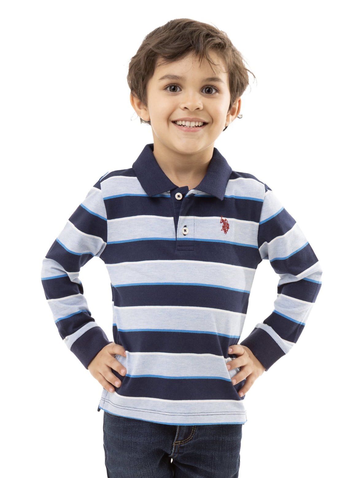 U.S. Polo Assn. Toddler Boy Long Sleeve Rugby Shirt, Sizes 2T-5T ...