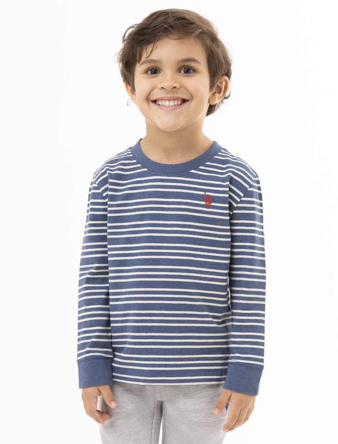 U.S. Polo Assn. Toddler Boy Stripe Long Sleeve T-Shirt, Sizes 2T-5T