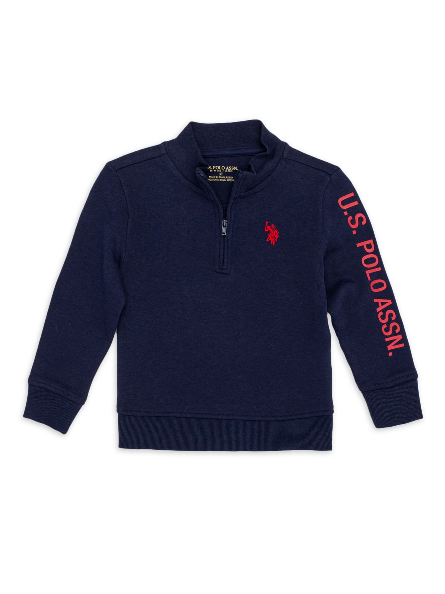 U.S. Polo Assn. Toddler Boys 1/4 Zip Fleece Sweatshirt, Sizes 2T4T