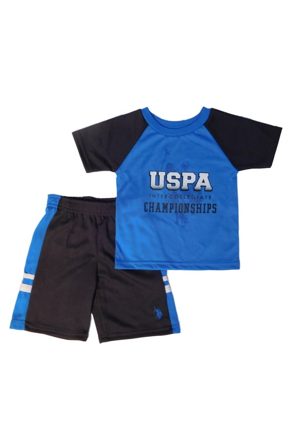 Toddler Boys Blue/Black Athletic Shirt & Shorts Set 2T