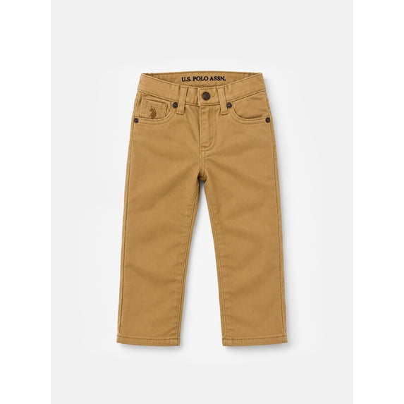 U.S. Polo Assn. Toddler Boys Stretch Twill Straight Fit Pant, Sizes 2T & 3T