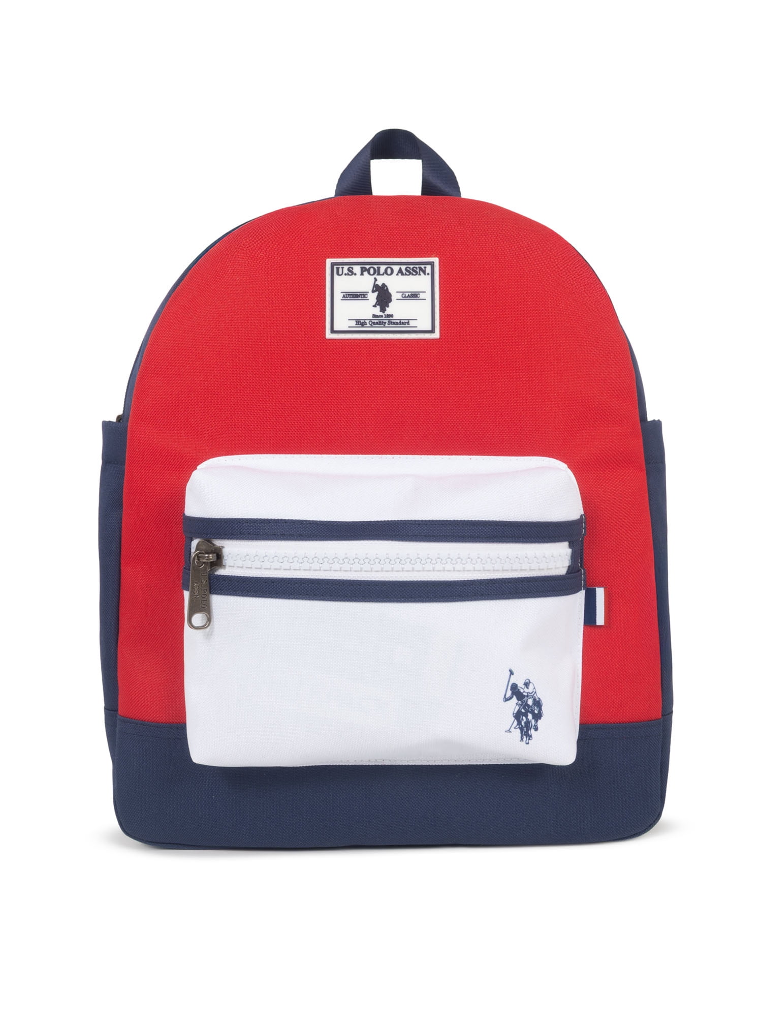 U.S. Polo Assn. 13" Color Block Toddler Backpack, Red Multi