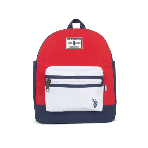 U.S. Polo Assn. 13" Color Block Toddler Backpack, Red Multi