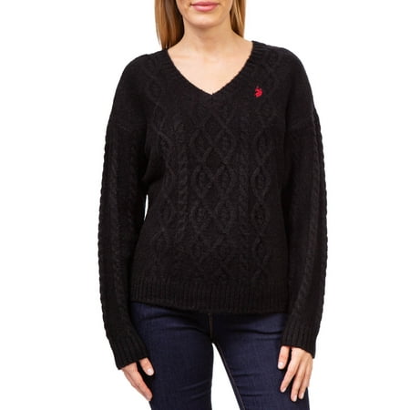 U.S. Polo Assn. V-Neck Cable Knit Sweater