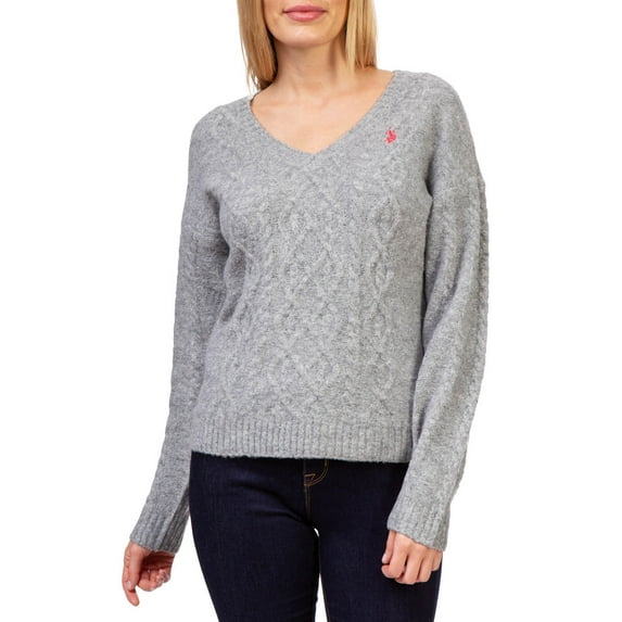 U.S. Polo Assn. V-Neck Cable Knit Sweater