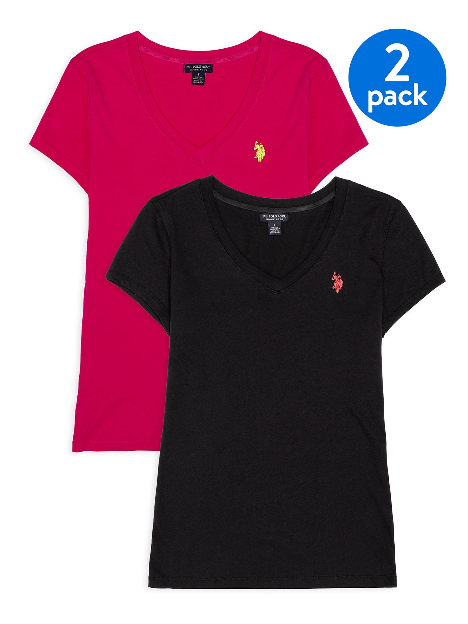 U.S. Polo Assn. V-Neck T-Shirt 2pc Pack Women's - Walmart.com