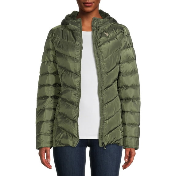 U.S. Polo Assn. Women's Cozy Hooded Puffer Jacket