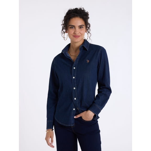 U.S. Polo Assn. Women's Denim Long Sleeve Button Down Shirt