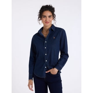 U.S. Polo Assn. Women's Denim Long Sleeve Button Down Shirt, Sizes XS-XL