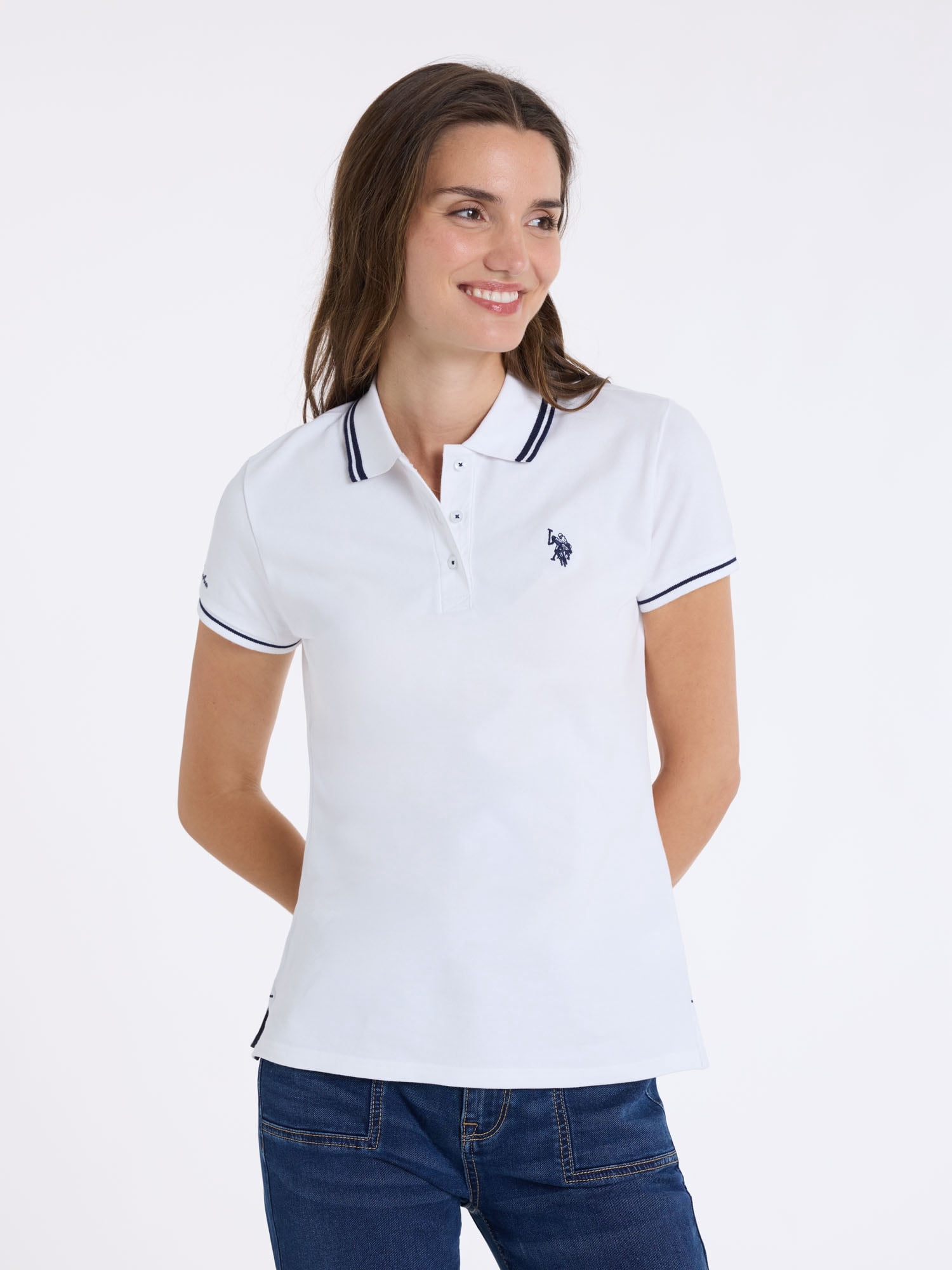 U.S. Polo Assn. Women's Double Tipped Polo Shirt, Sizes XS-XL