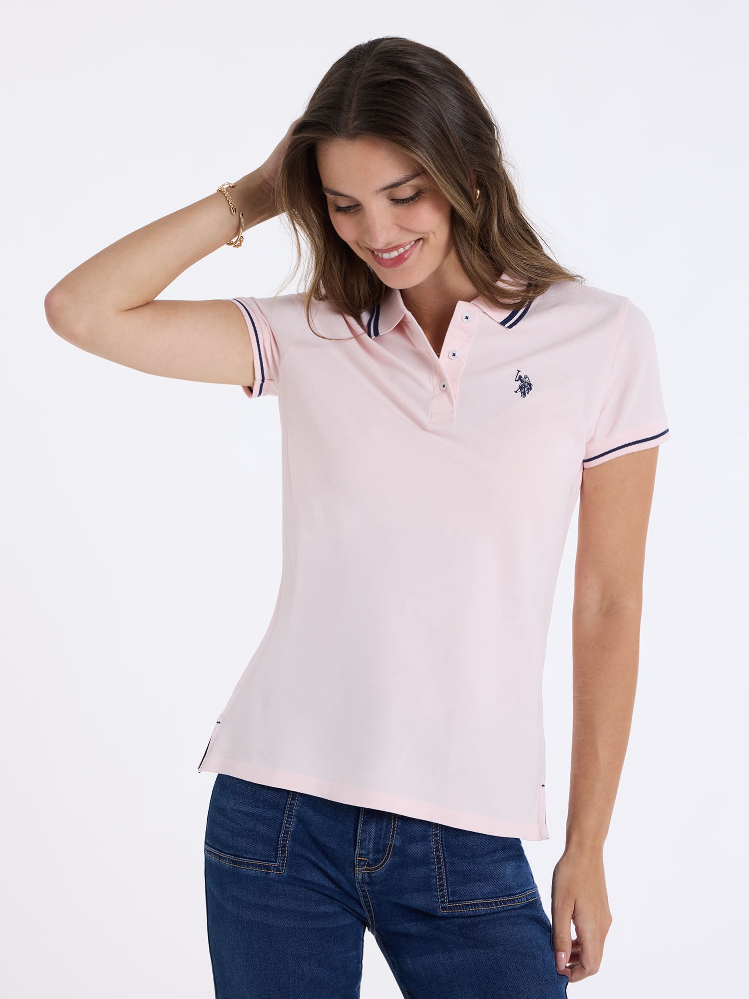 U.S. Polo Assn. Women's Double Tipped Polo Shirt, Sizes XS-XL