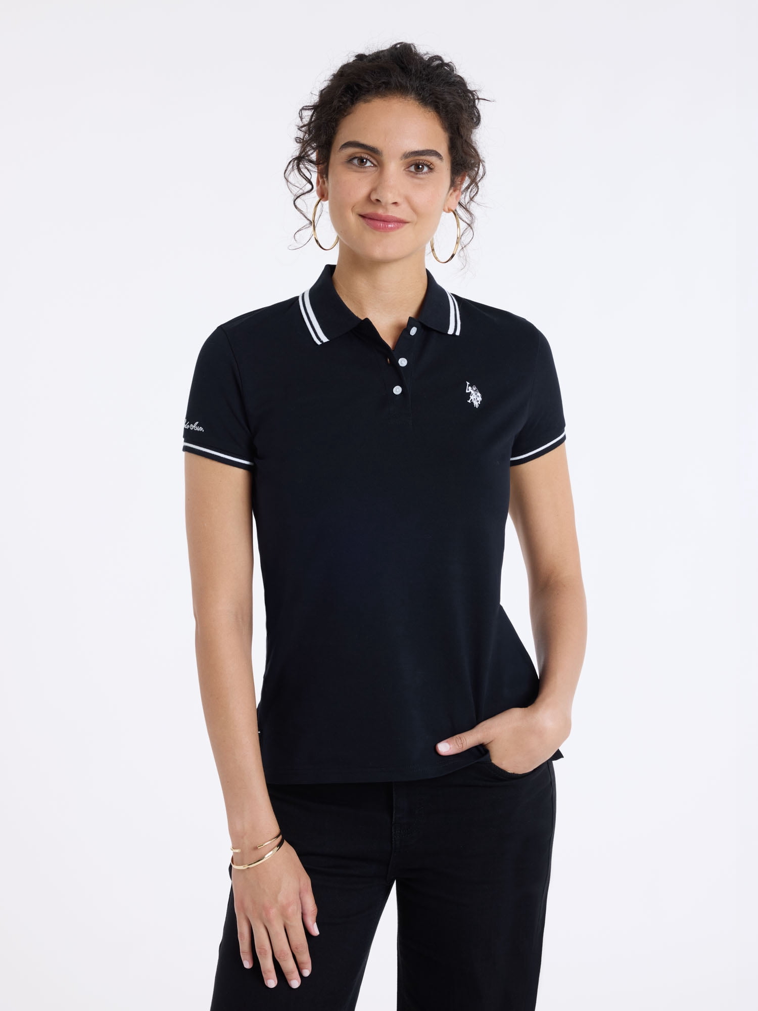 U.S. Polo Assn. Women's Double Tipped Polo Shirt, Sizes XS-XL