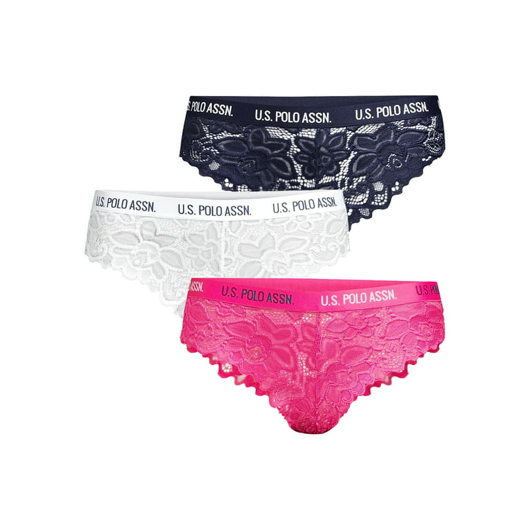 U.S. Polo Assn. Women's Lace Hipster Panties, 3 Pack