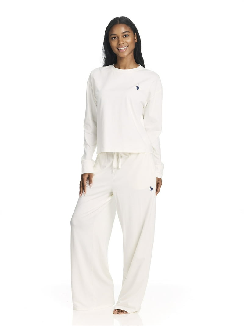 Polo Women's Long Sleeve Pajama Set, Cotton Top