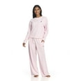 thumbnail image 1 of U.S. Polo Assn. Women's Long Sleeve Cotton Span Top and French Terry Wide Leg Pant Pajama Sleep Set, 2-Piece, Sizes S-3X, 1 of 8