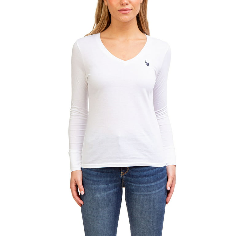 Polo Ralph Lauren v neck t-shirt in white