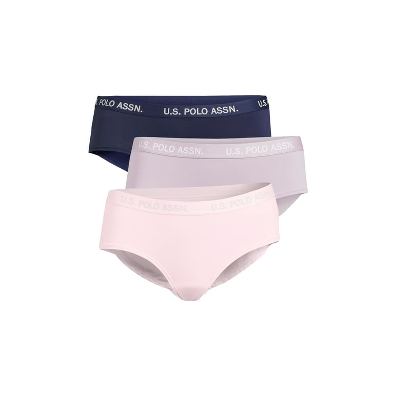 U.S. Polo Assn. Women\'s Microfiber Hipster Panty Underwear, 3-Pack, Sizes  S-3X