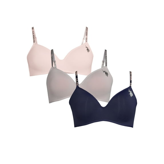 U.S. Polo Assn. Women's Microfiber Wirefree Bra Set, 3-Pack