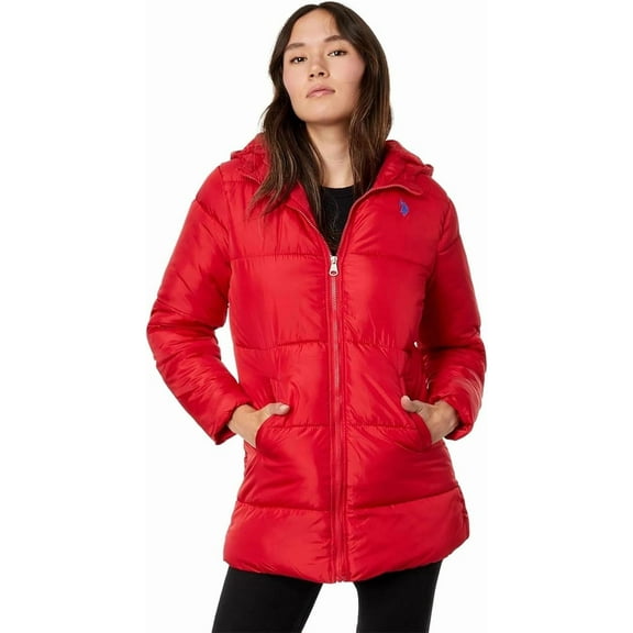 U.S. Polo Assn. Women's Plus Size Large Hooded Puffer Coat
