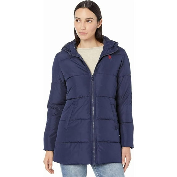 U.S. Polo Assn. Women's Plus Size Large Hooded Puffer Coat