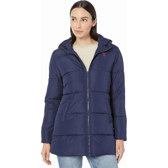 U.S. Polo Assn. Women's Plus Size Large Hooded Puffer Coat