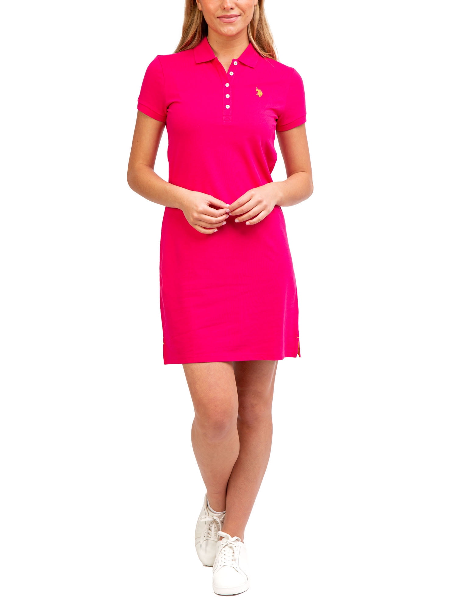 レディースウェア Sleeve Polo Dress U.S. POLO ASSN. (3008 Solid Polo Dress - Banded Cuffs
