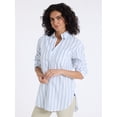 thumbnail image 1 of U.S. Polo Assn. Women's Relaxed Long Sleeve Stripe Button Down Shirt, Sizes XS-XL, 1 of 5
