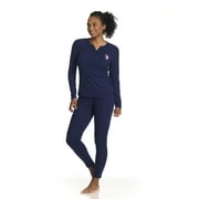 U.S. Polo Assn. Women's Ribbed Henley Long Underwear Thermal Set, 2-Piece Set, Sizes S-3X