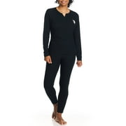 U.S. Polo Assn. Women's Ribbed Henley Long Underwear Thermal Set, 2-Piece Set, Sizes S-3X