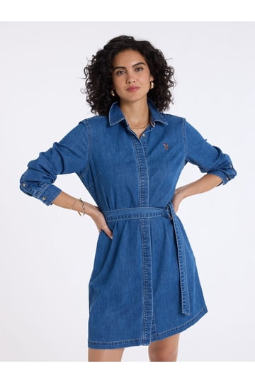 denim shirt dress walmart Dresses in Womens Dresses Outfit Firerie Women's Elegant Champagne creative education princess costume Long Sleeve Size:J2 (34)