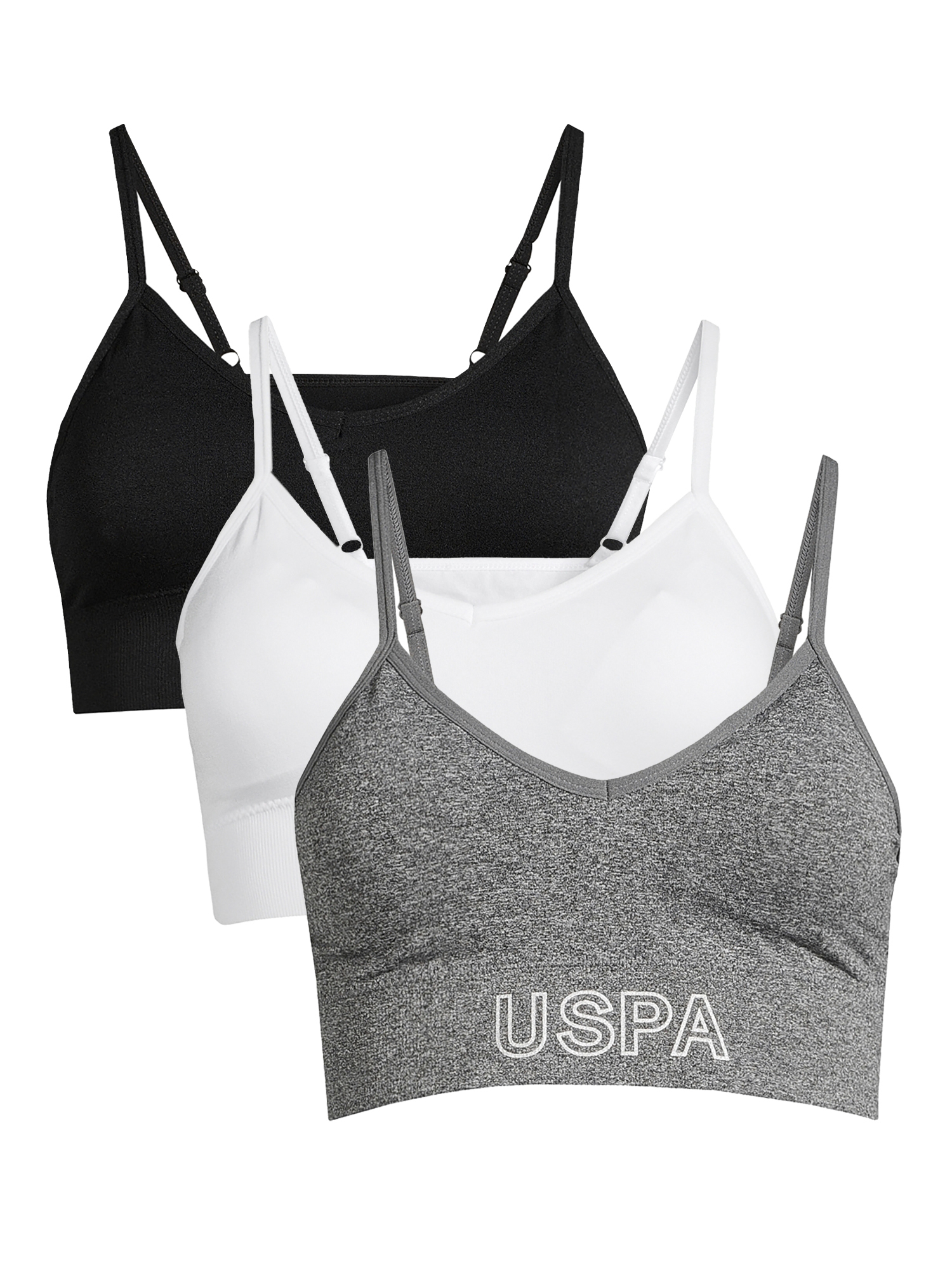 U.S. Polo Assn. Women's Tag-Free Seamless Comfort Bra Set, 3-Pack - image 1 of 3