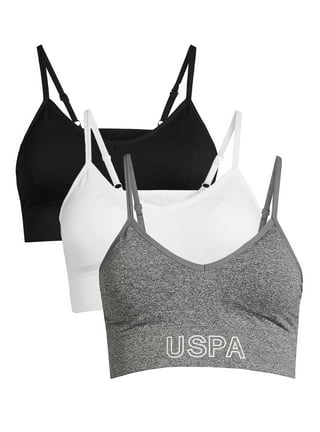 U.S. Polo Assn. Womens 2 Pack Cotton Open Back Bralettes in Black