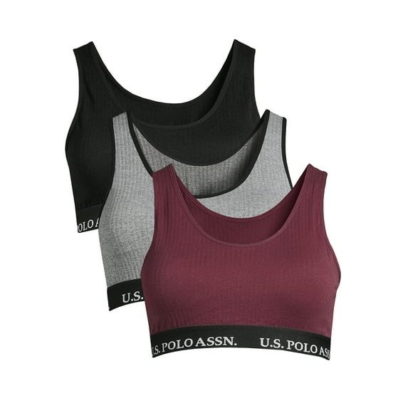 U.S. Polo Assn. Women's Tag-Free Seamless Comfort Bra Set, 3-Pack