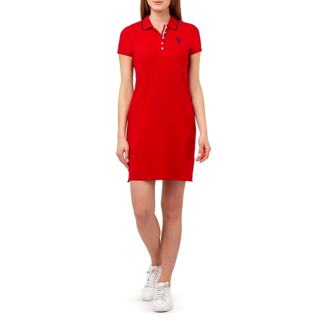 U.S. Polo Assn. Women's Tipped Polo Dress - Walmart.com
