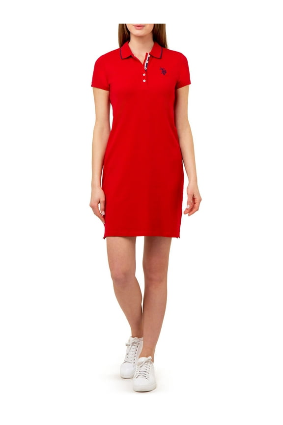 U.S Polo Assn Women's Tipped Polo Dress