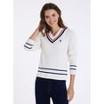 thumbnail image 1 of U.S. Polo Assn. Women's Varsity V-Neck Cable Sweater, 1 of 4