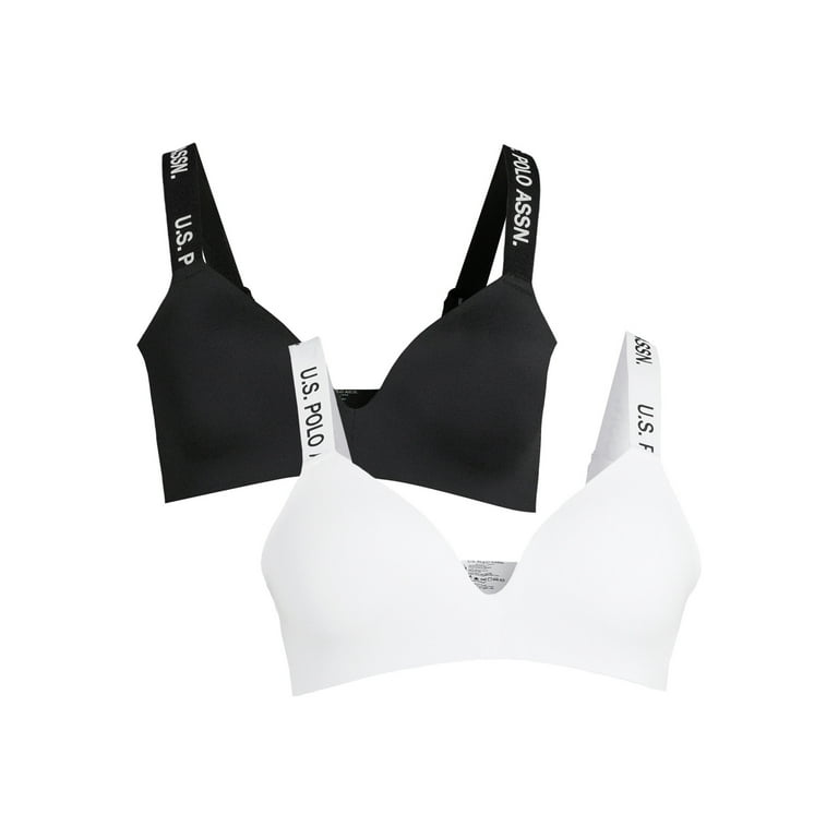 2-pack microfibre push-up bras - Black/White - Ladies