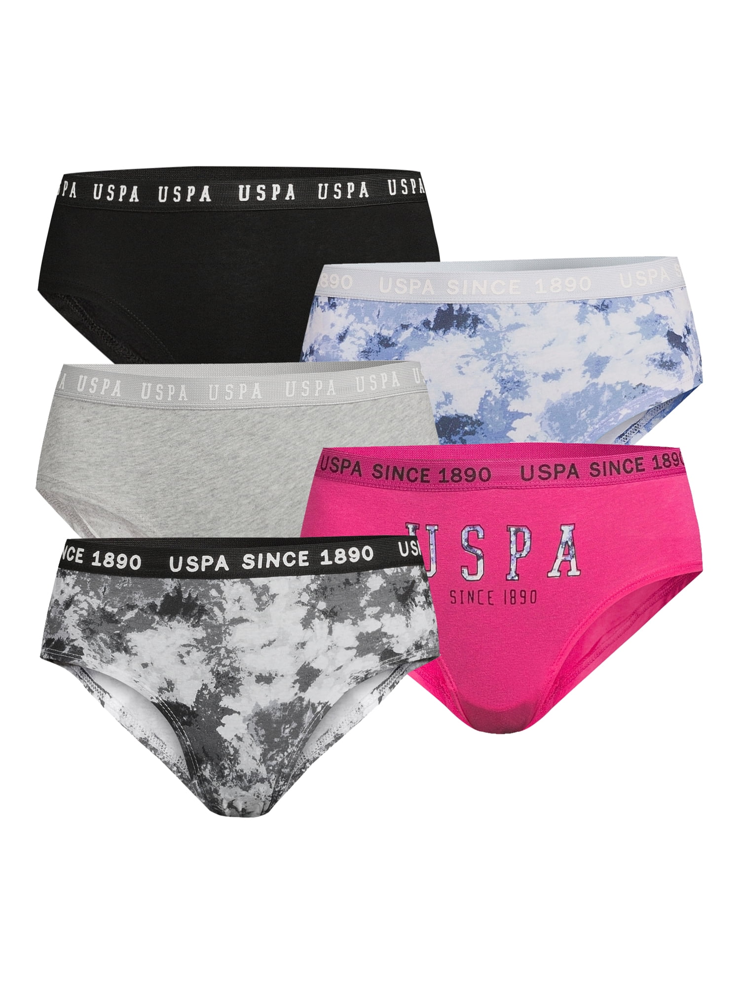 U.S. Polo Assn. Women's and Women's Plus Size Hipster Panties, 5 Pack 