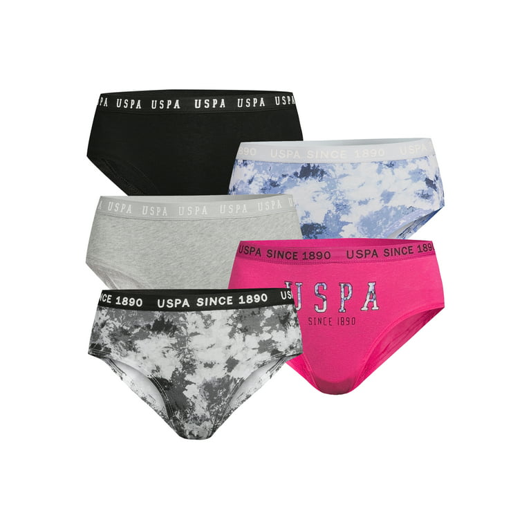 U.S. Polo Assn. Women's and Women's Plus Size Hipster Panties, 5 Pack