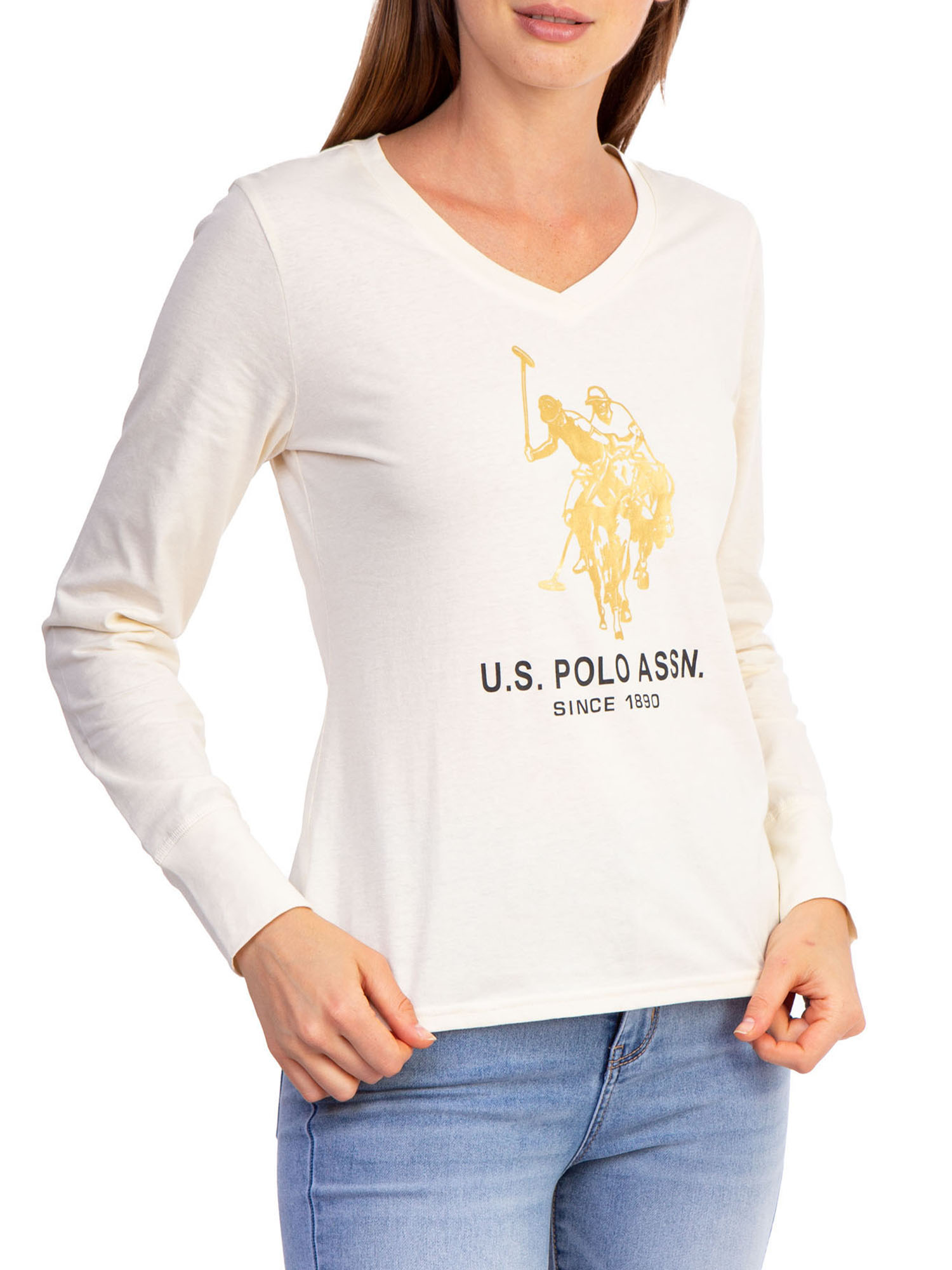 U.S. Polo Assn. Womens' Long Sleeve Graphic Jersey T Shirt - image 1 of 4