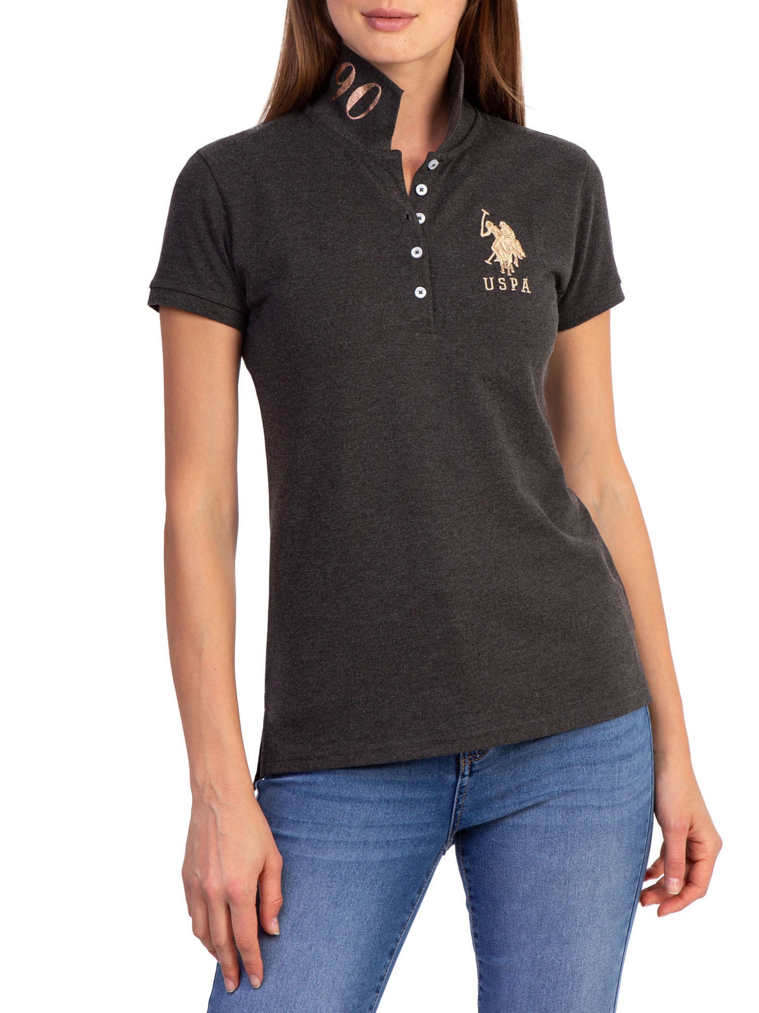 U.S. Polo Assn. Tipped Collar Cotton Polo Shirt, Black (S)