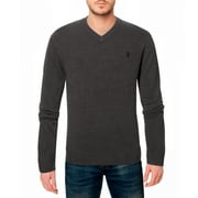 U.S. Polo Assn. mens Solid V-Neck Long-Sleeve Sweater Iron Heather, XXL